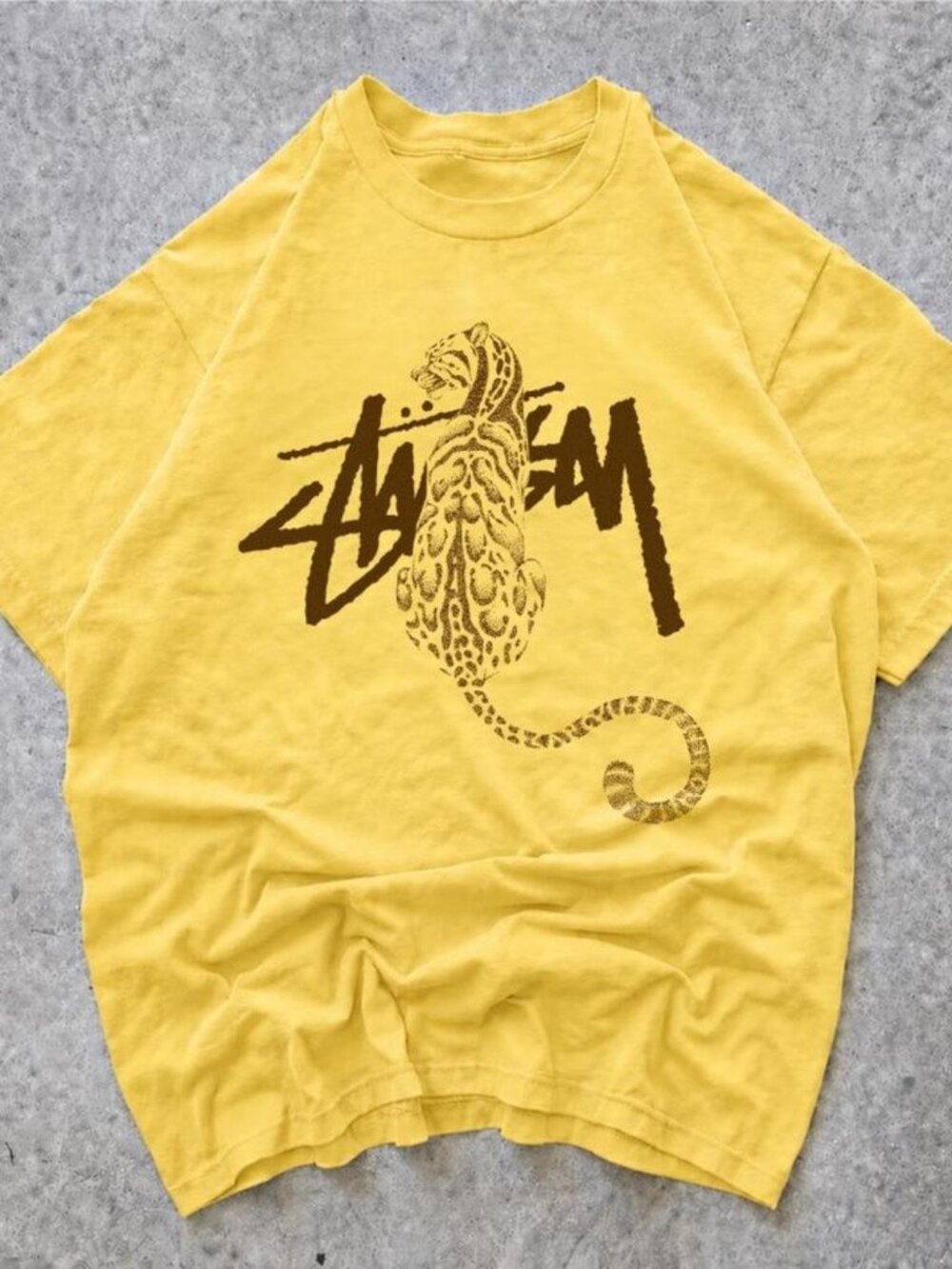 Stussy "Shadow Leopard" Yellow T-shirt